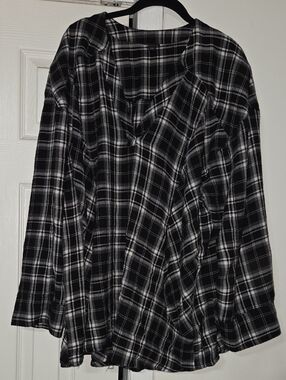 torrid Black & White Plaid Tunic Top